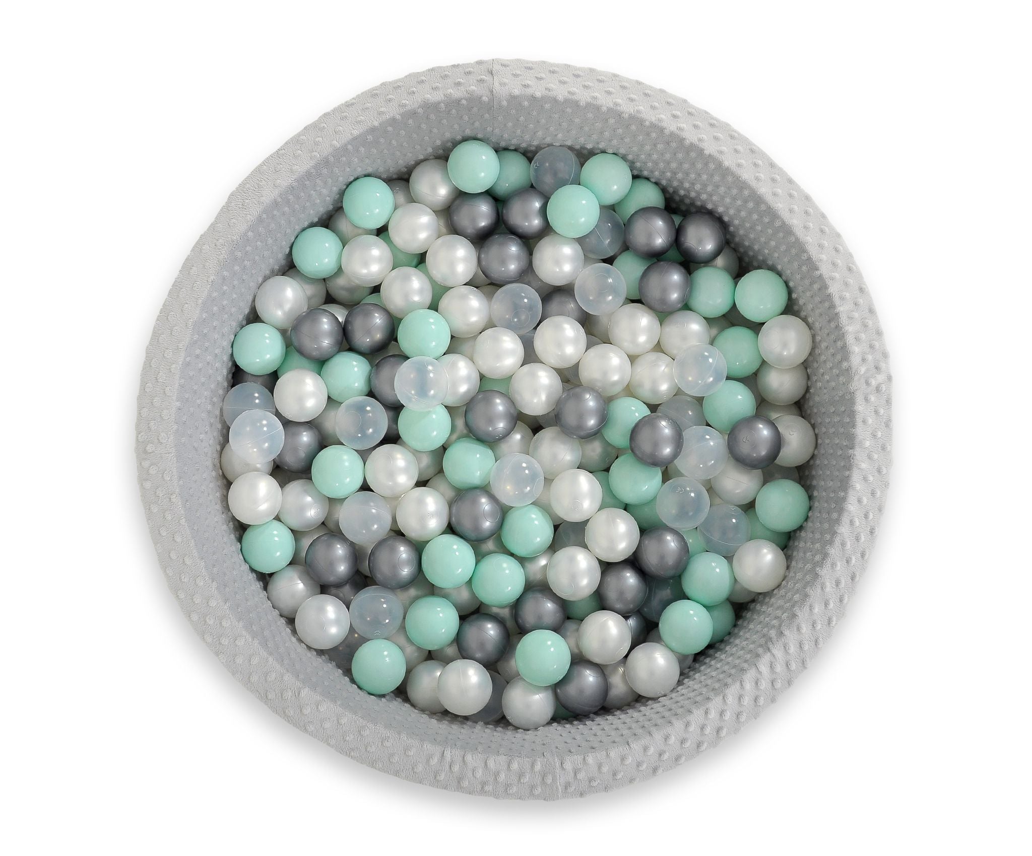 Ball-pit minky H-30 cm with balls 200pcs- gray
