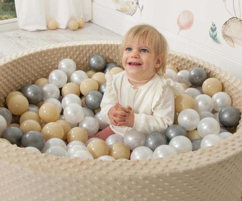 Ball-pit minky H-30 cm with balls 200pcs- blush