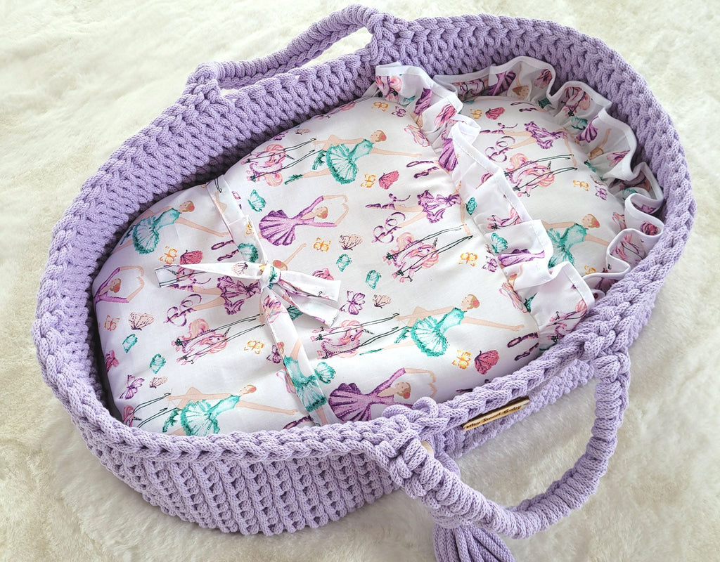 Baby doll swaddling blanket - ballerinas lilac