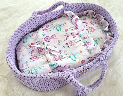 Baby doll swaddling blanket - ballerinas lilac