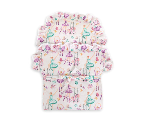 Baby doll swaddling blanket - ballerinas lilac