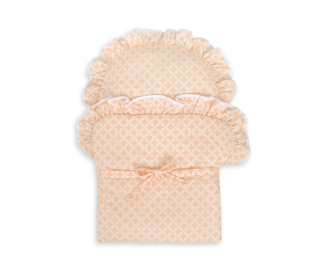 Baby doll swaddling blanket - rosette peach