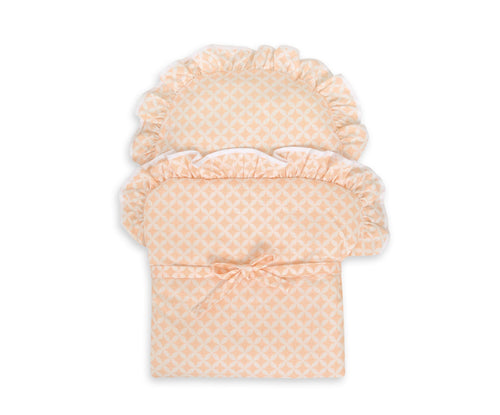 Baby doll swaddling blanket - rosette peach