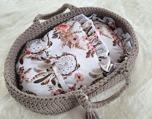 Baby doll swaddling blanket - flower dream catchers