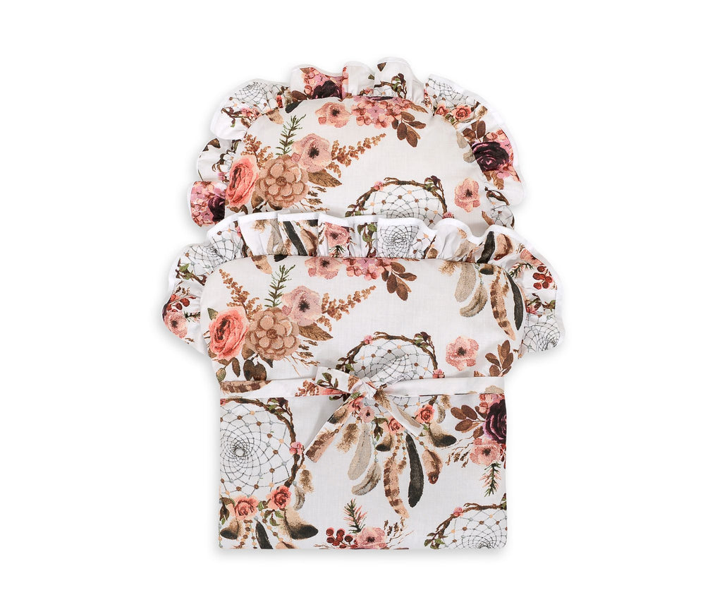 Baby doll swaddling blanket - flower dream catchers