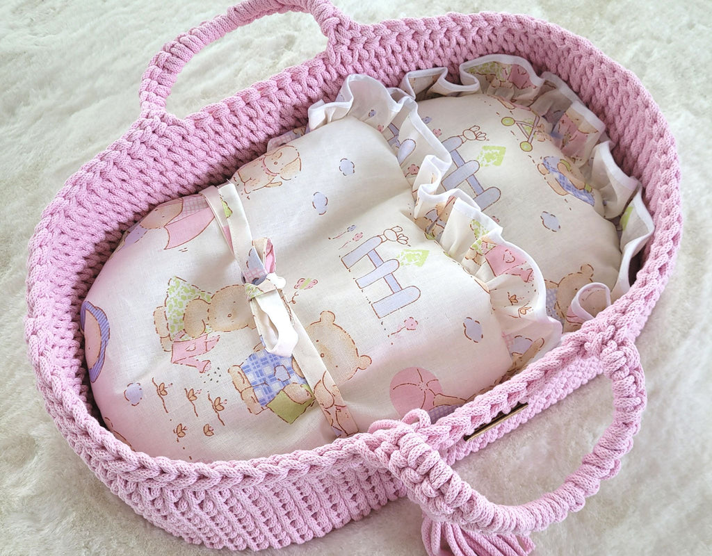Baby doll swaddling blanket - teddy bear family