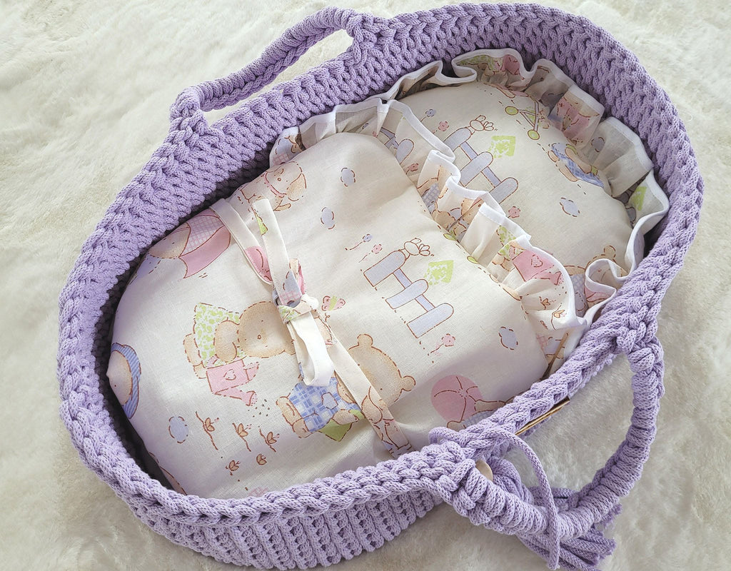 Baby doll swaddling blanket - teddy bear family