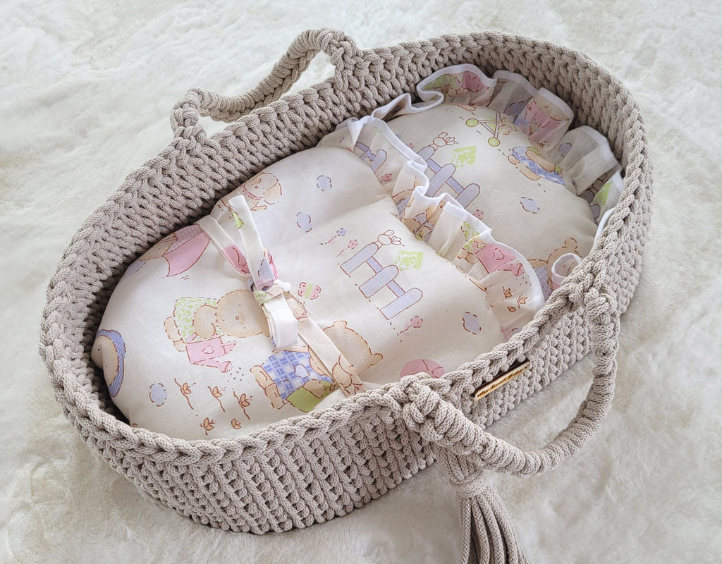 Baby doll swaddling blanket - teddy bear family