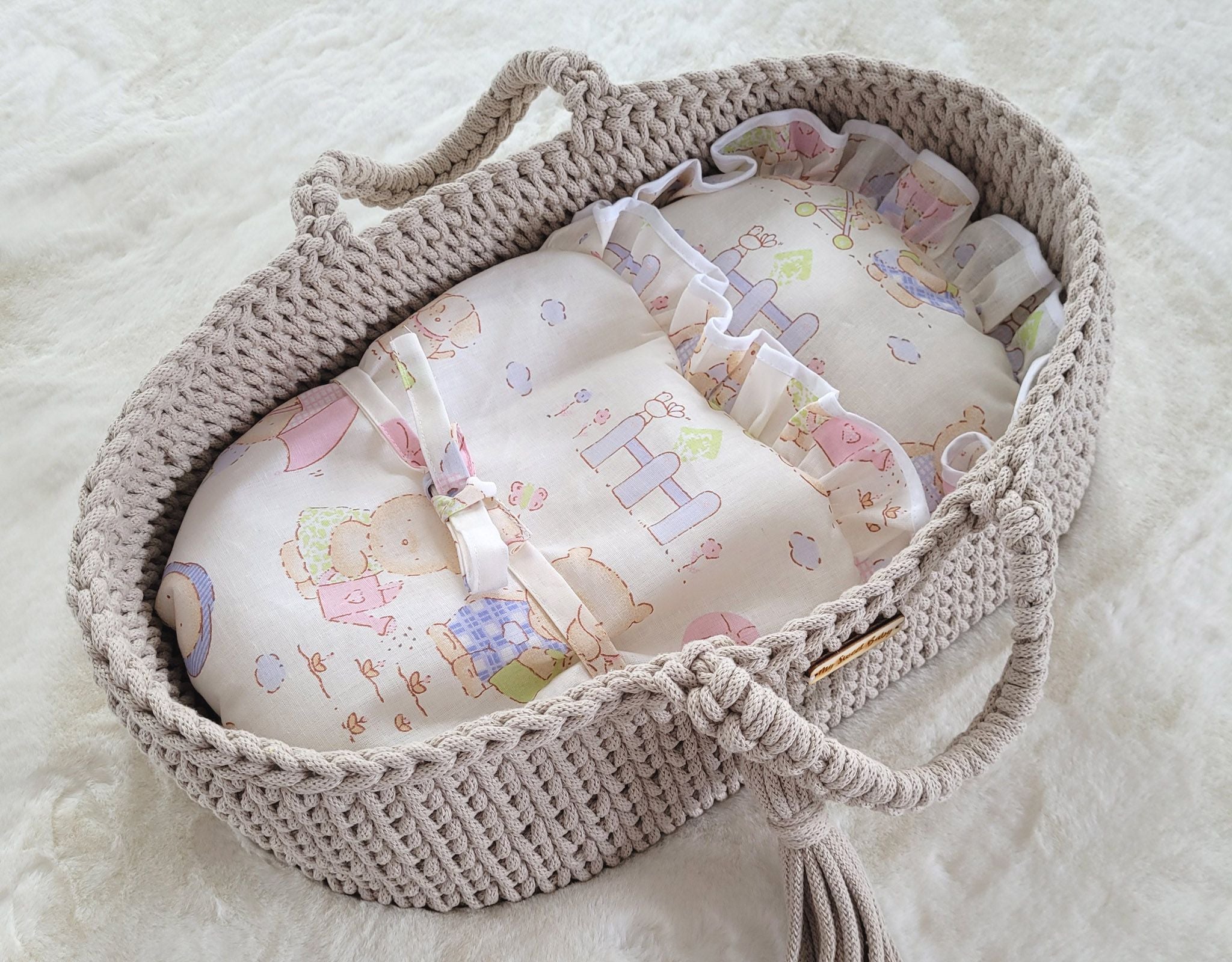 Baby doll swaddling blanket - teddy bear family