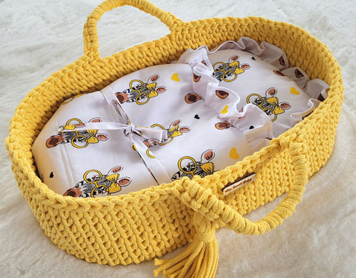 Baby doll swaddling blanket - zebra yellow