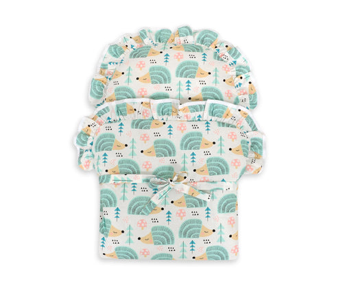Baby doll swaddling blanket - hedgehogs mint