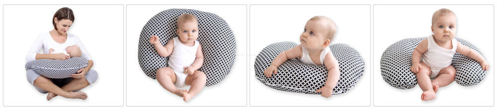 Breastfeeding Pillow Nursing Croissant Pillow, removable, Hands-Free Feeding- Teddy bear green