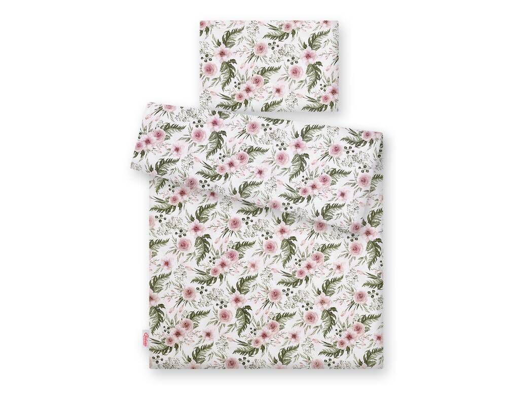Baby cotton bedding set 2-pcs  - peony flower pink