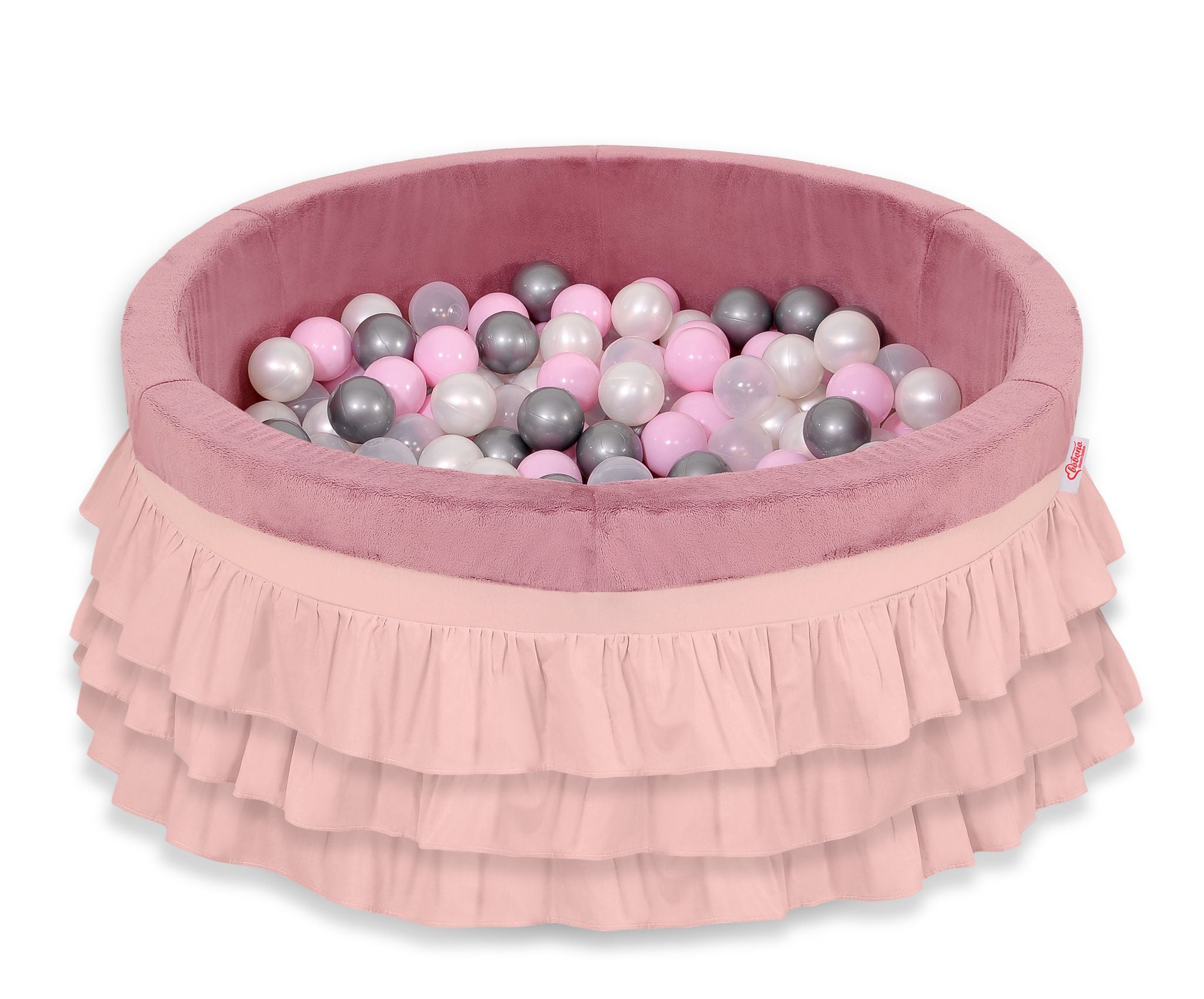 Ball-pit with frills with balls 200pcs - pastel pink