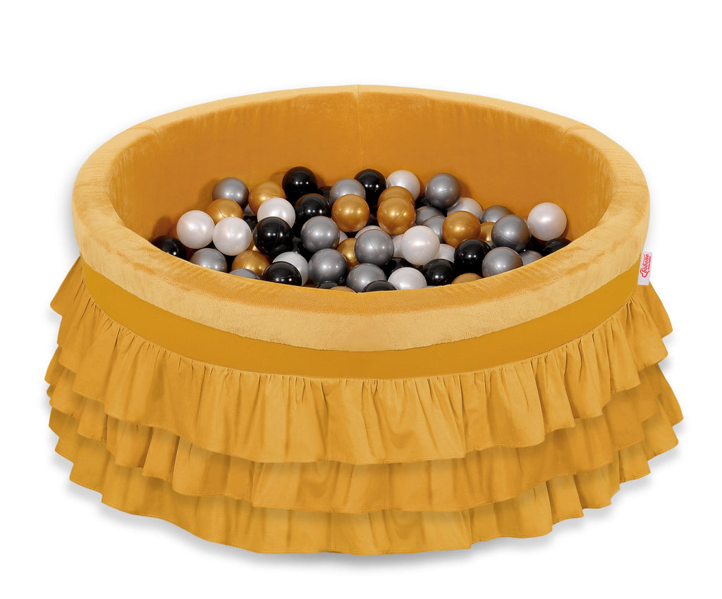Ball-pit with frills with balls 200pcs - honey yellow