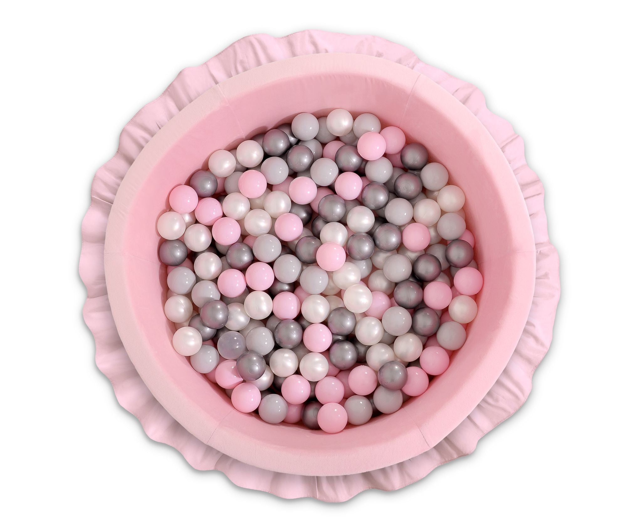 Ball-pit with frills with balls 200pcs - pink