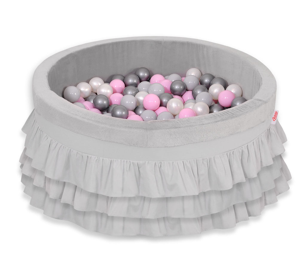 Ball-pit with frills with balls 200pcs - gray