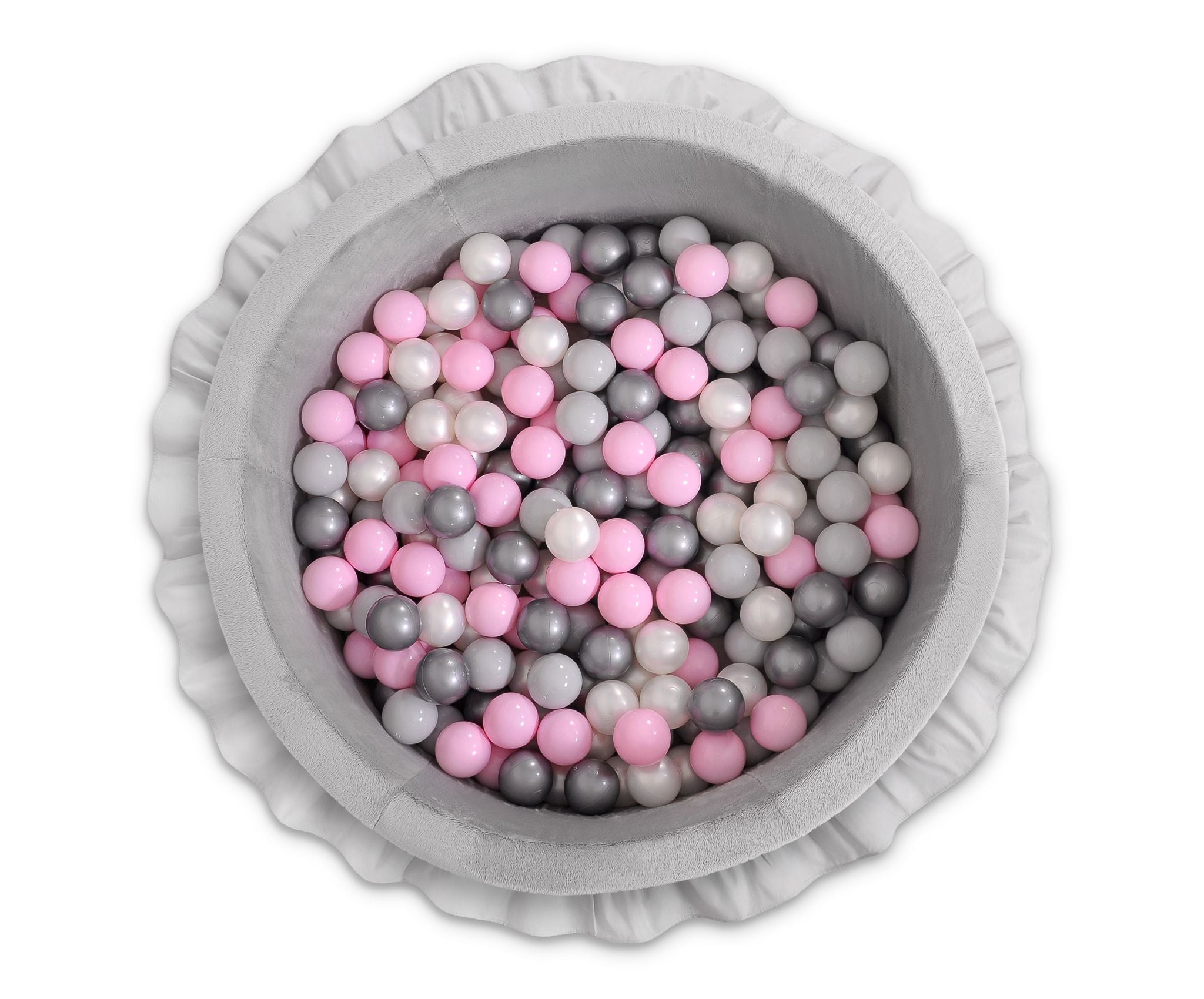 Ball-pit with frills with balls 200pcs - gray
