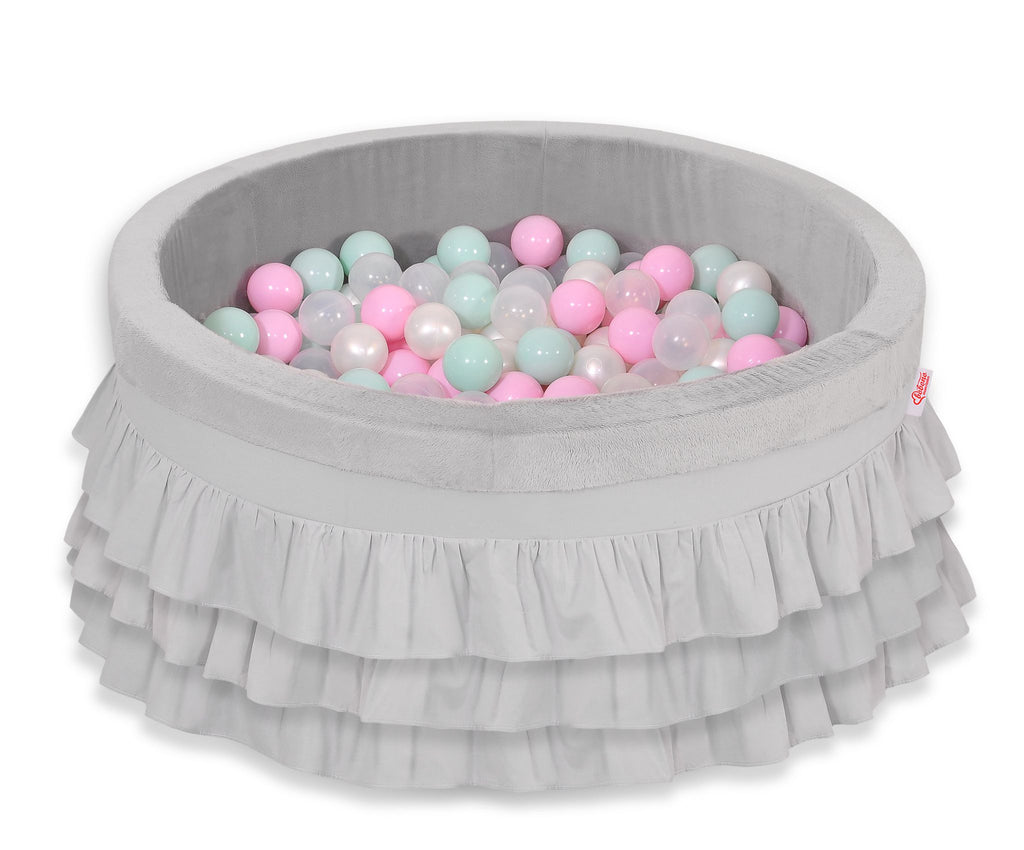 Ball-pit with frills with balls 200pcs - gray