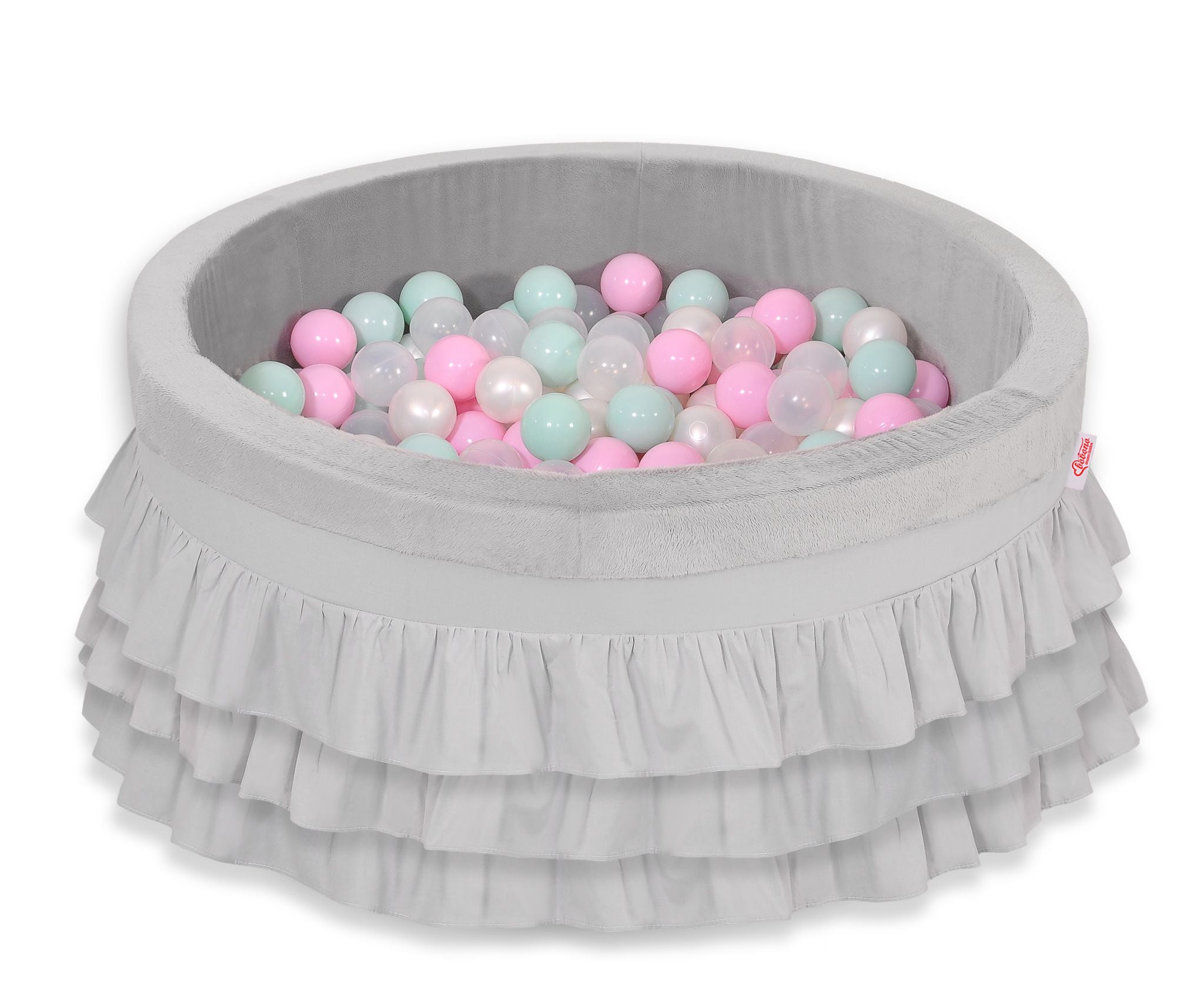 Ball-pit with frills with balls 200pcs - gray
