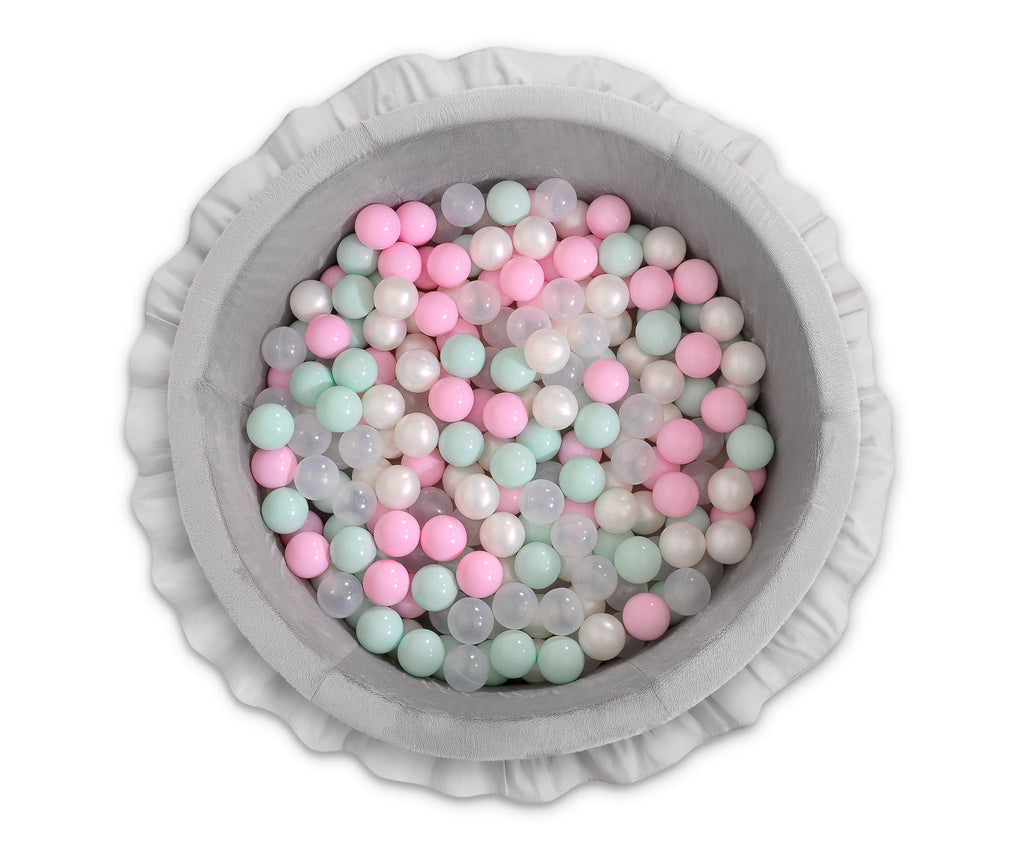 Ball-pit with frills with balls 200pcs - gray