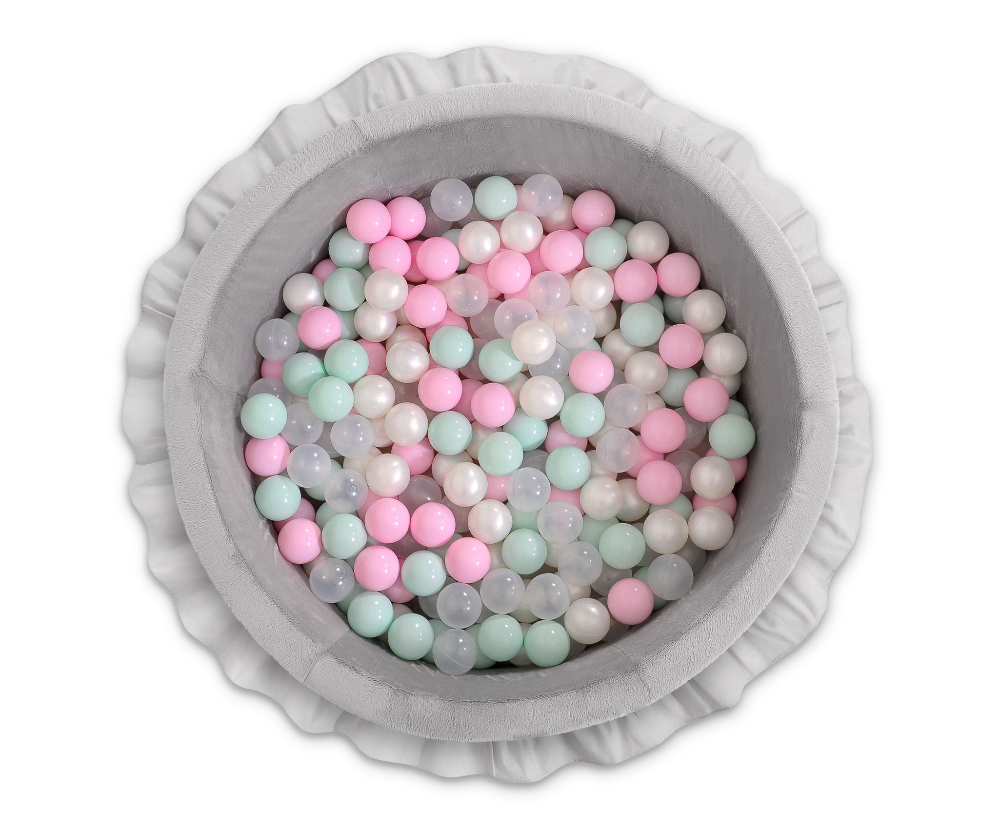 Ball-pit with frills with balls 200pcs - gray