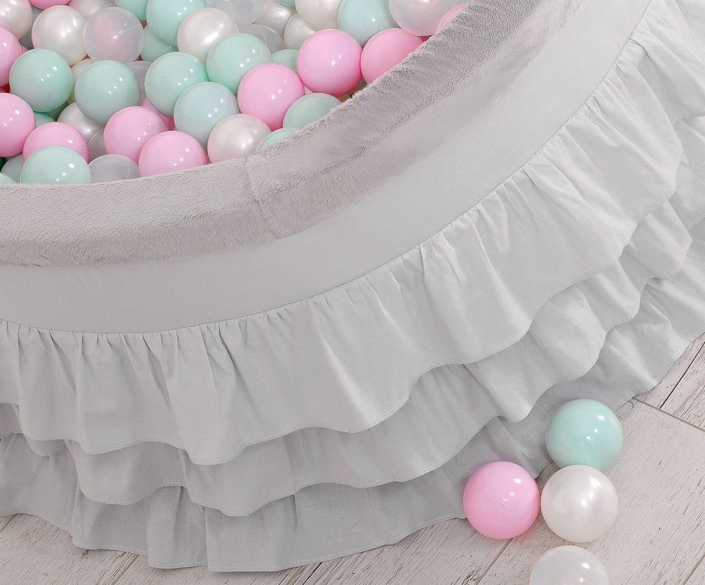 Ball-pit with frills with balls 200pcs - gray