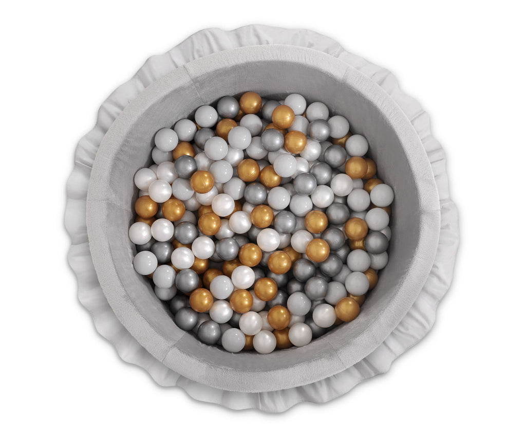 Ball-pit with frills with balls 200pcs - gray