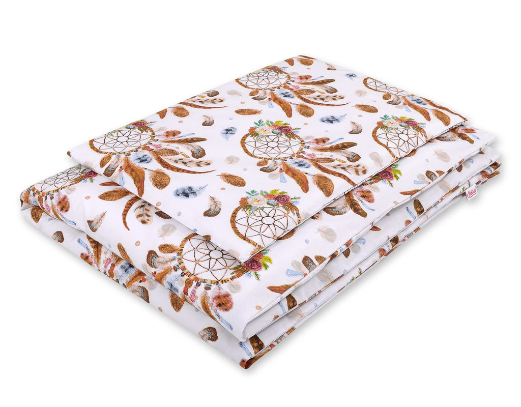 Baby cotton bedding set 2-pcs 135x100 cm- dream catchers white