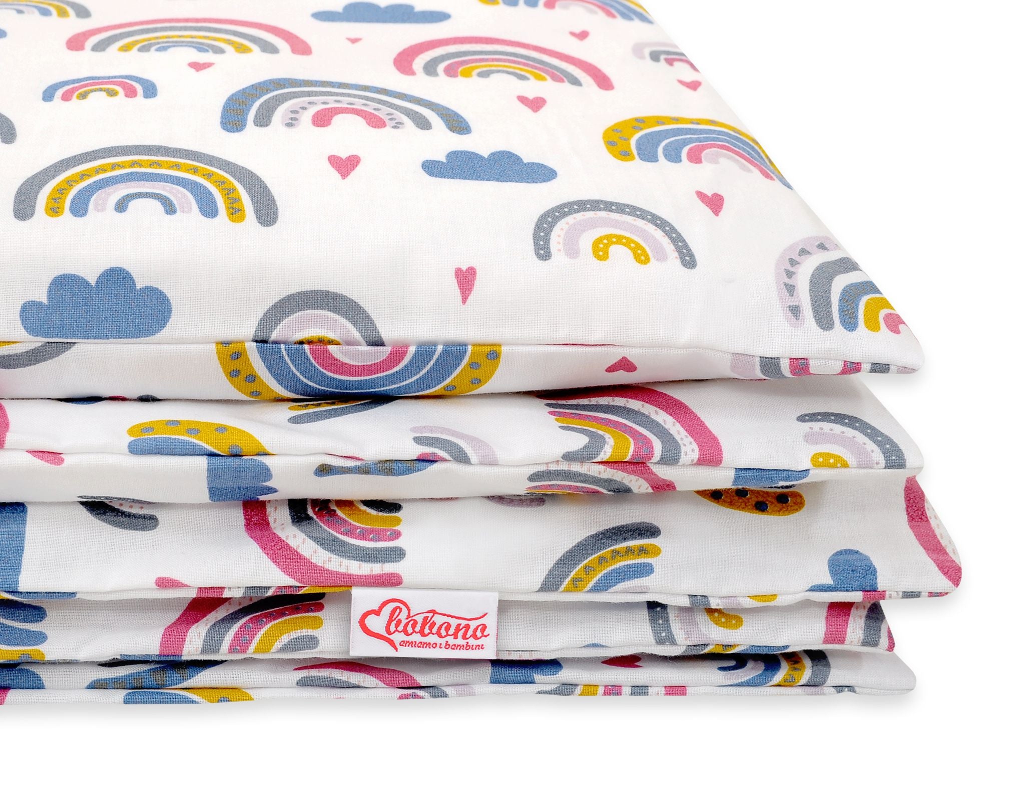 Baby cotton bedding set 2-pcs 120x90 cm- rainbow