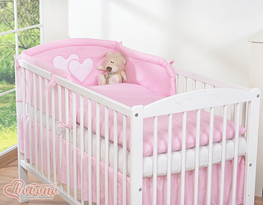 Bedding set 3-pcs 135x100 - Hanging Hearts pink