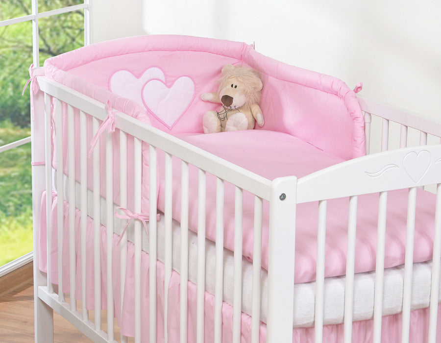 Bedding set 3-pcs 135x100 - Hanging Hearts pink