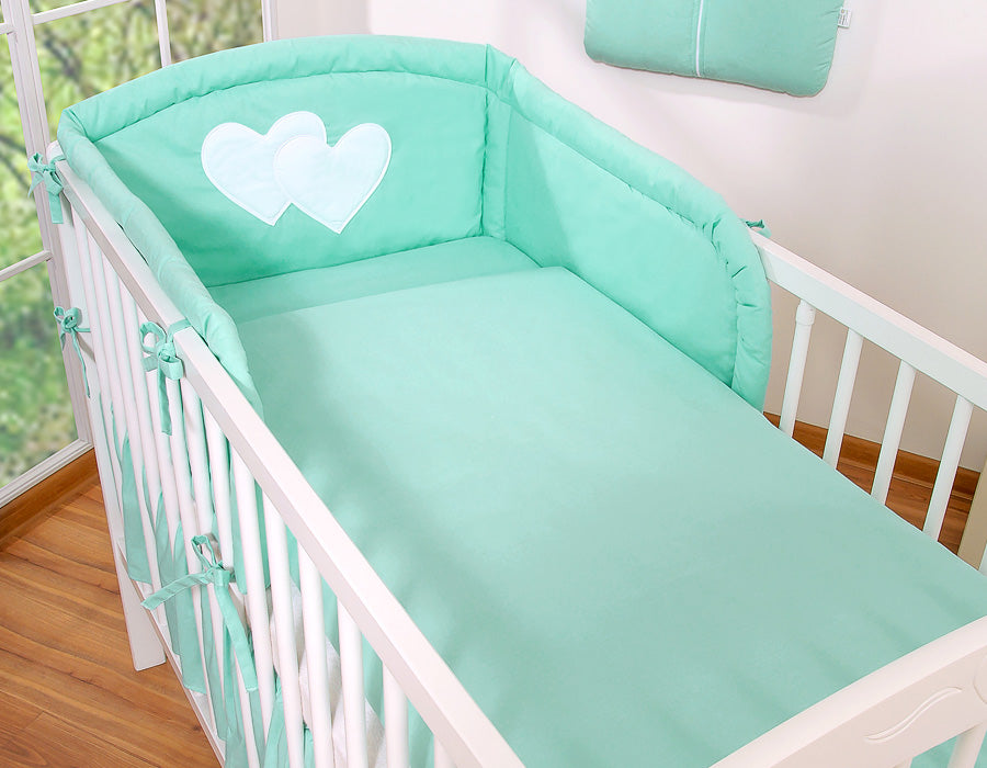 Bedding set 2-pcs- Hanging Hearts mint
