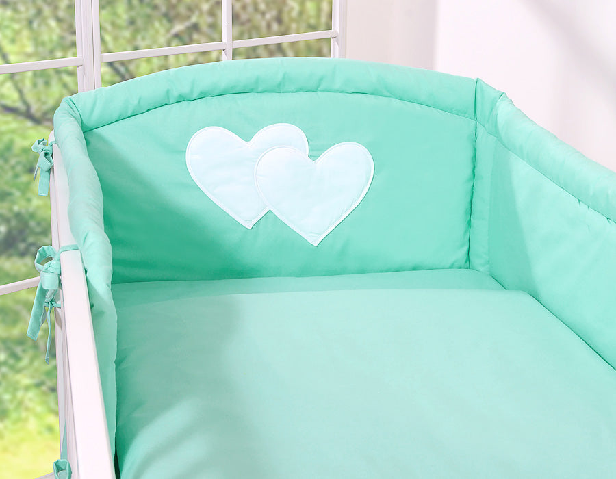 Bedding set 2-pcs- Hanging Hearts mint