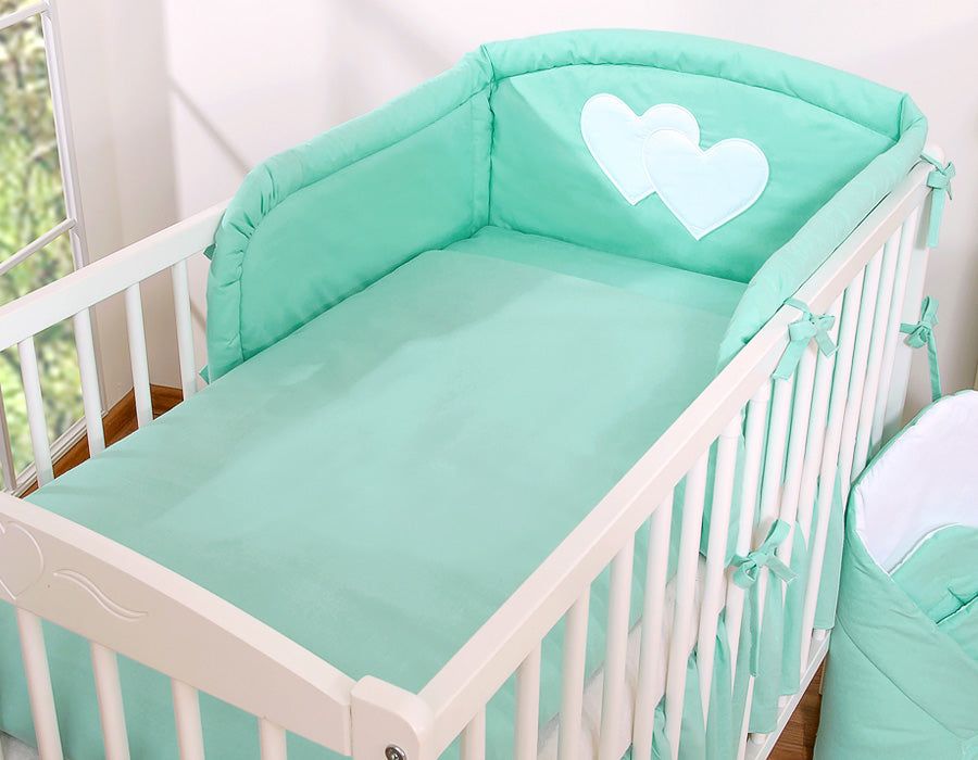 Bedding set 2-pcs- Hanging Hearts mint
