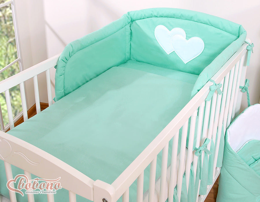 Bedding set 2-pcs 120x90 - Hanging Hearts mint