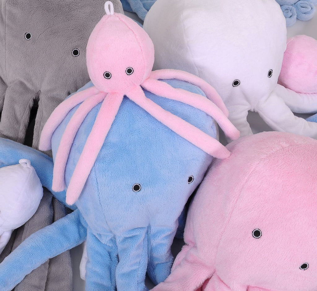 Cuddly octopus big - blue - smooth minky