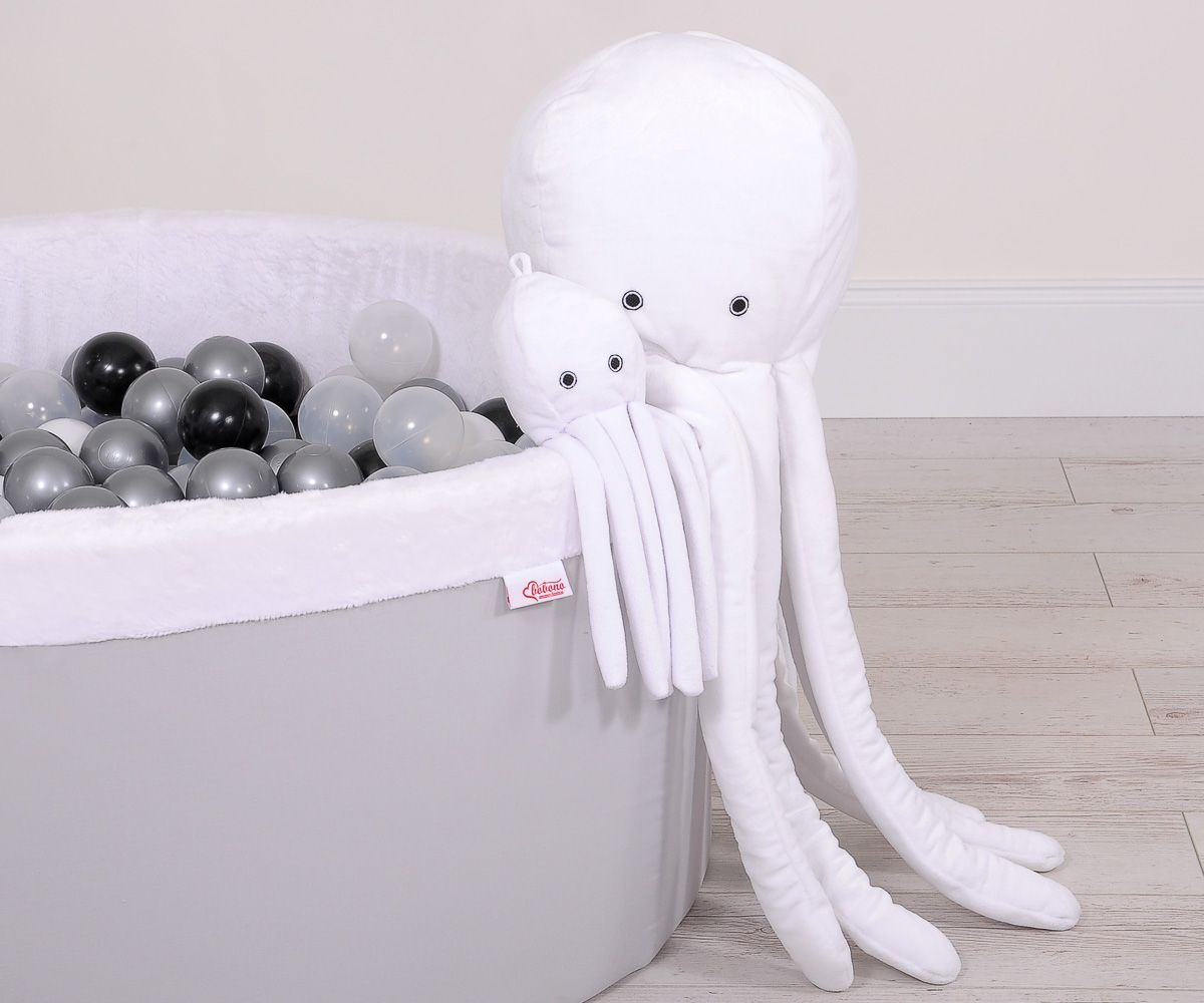 Cuddly octopus big - white - smooth minky