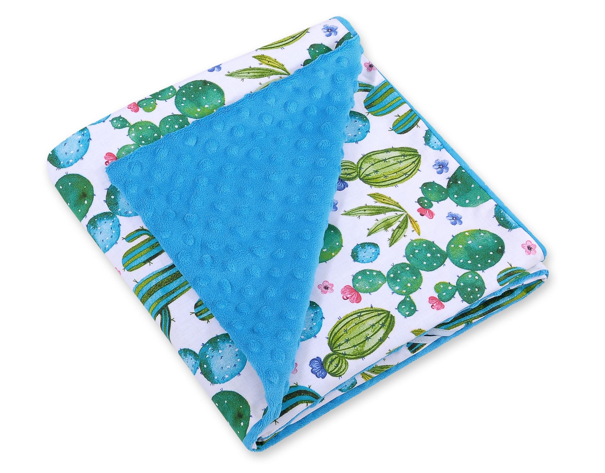 Big double-sided car seat blanket for babies - cactus