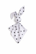 DOUDOU Cuddly bunny double-sided cotton and minky - Black stars - white