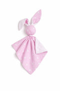 DOUDOU Cuddly bunny double-sided cotton and minky - Pink stars - white