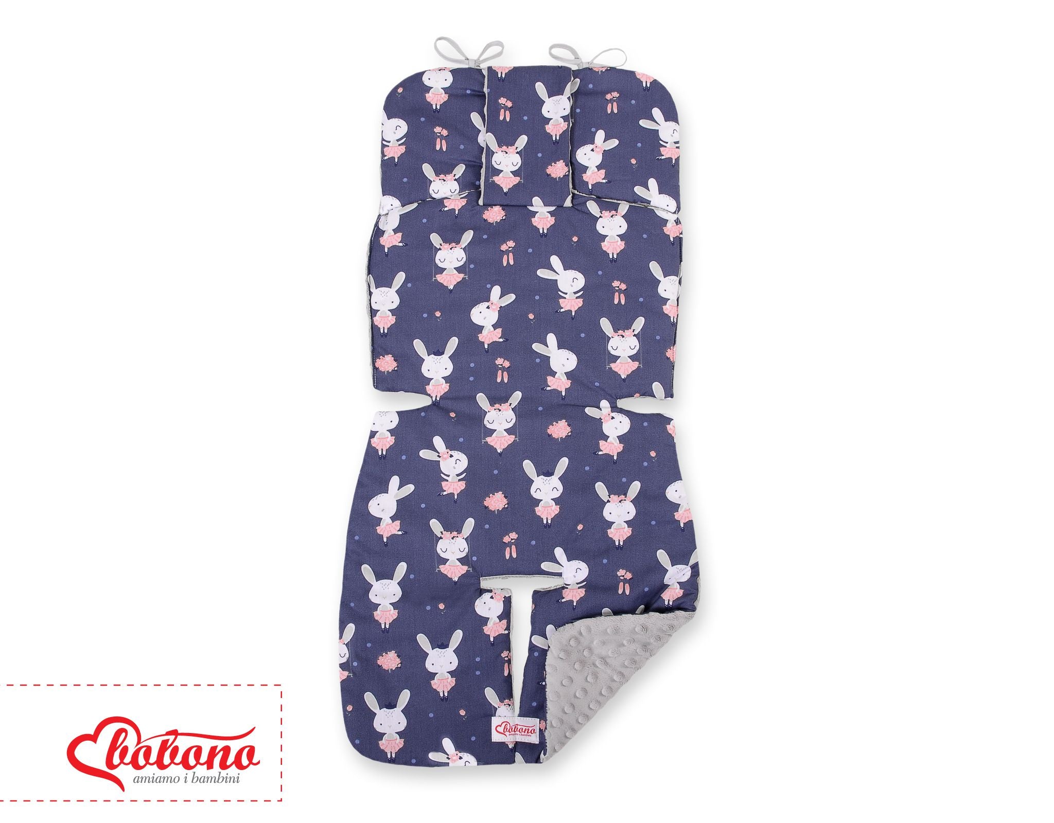 Double-sided cart insert BOBONO - rabbits navy blue/gray