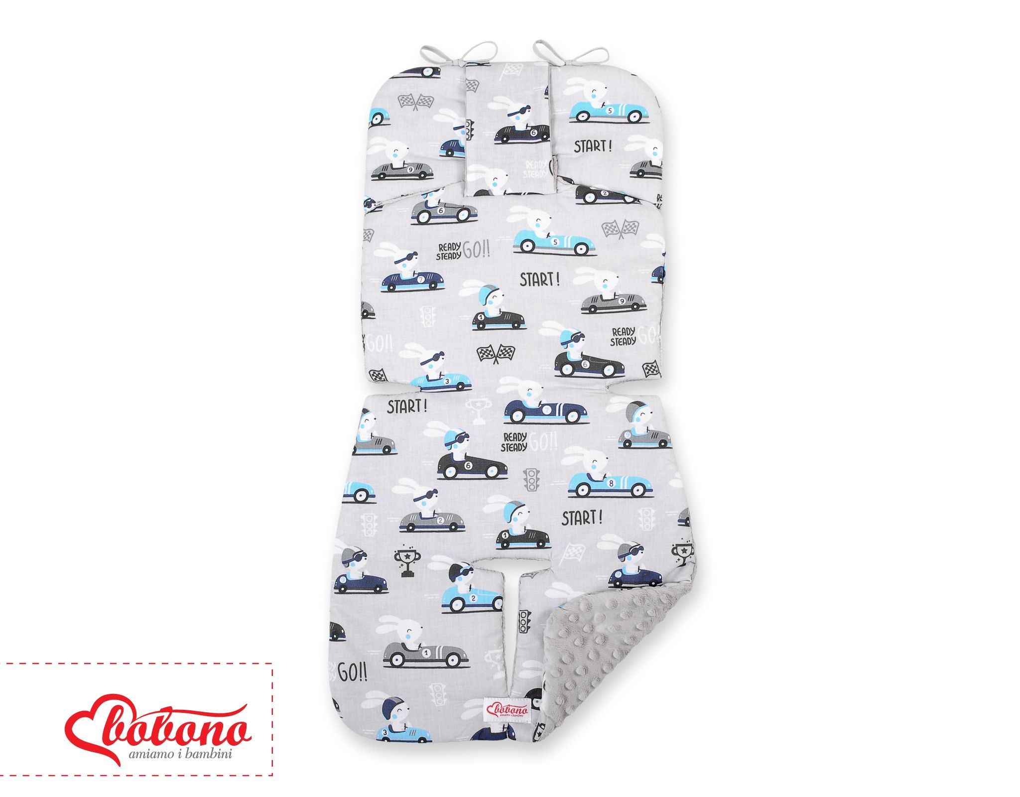 Double-sided cart insert BOBONO - gray rabbits/gray