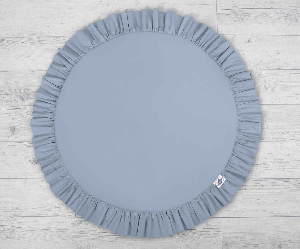 Set: Hanging baldachin for children's room cotton + Floor play mat- pastel blue