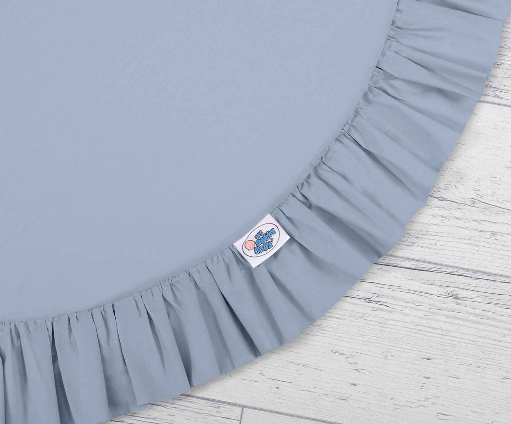 Set: Hanging baldachin for children's room cotton + Floor play mat- pastel blue