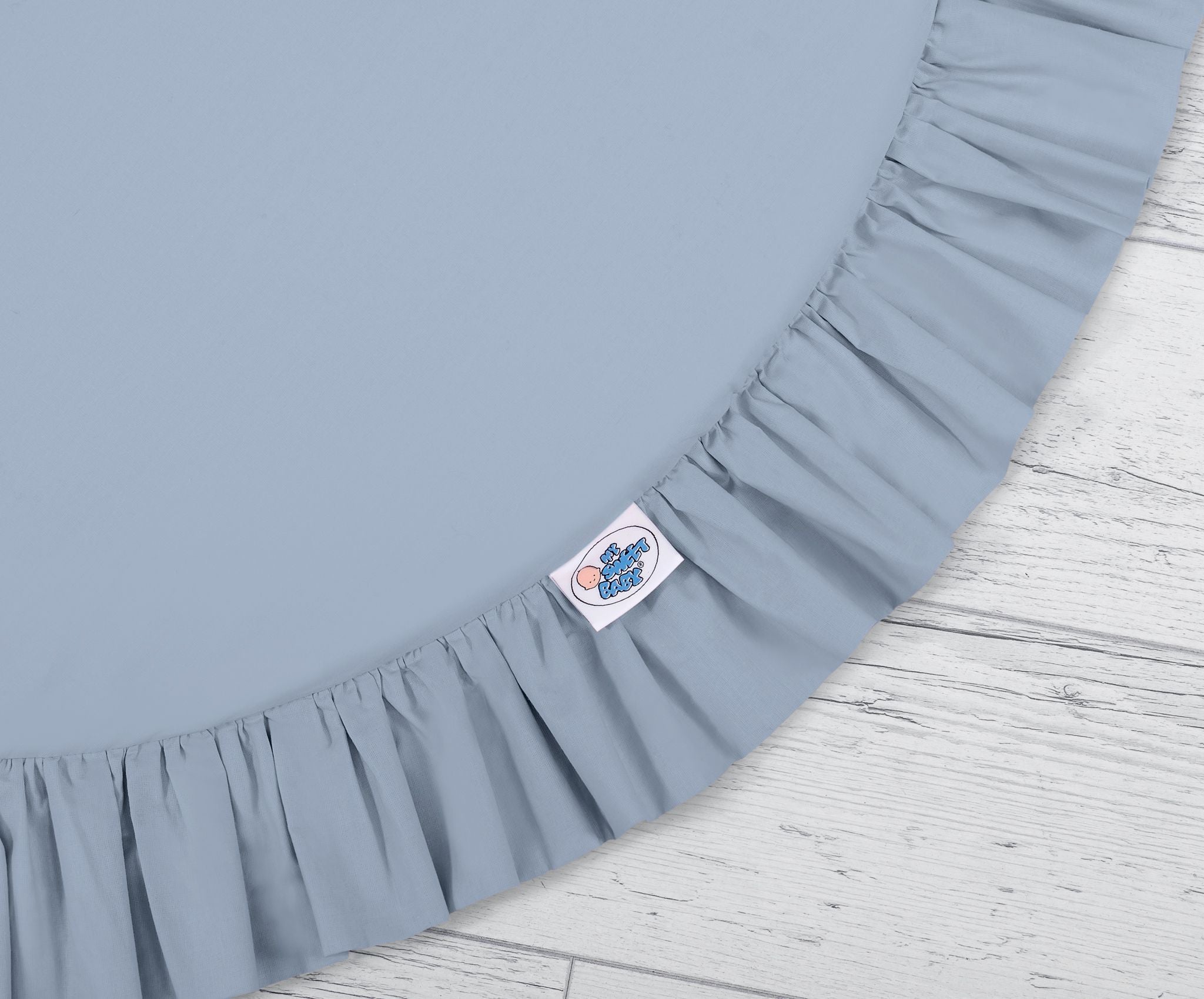 Set: Hanging baldachin for children's room cotton + Floor play mat + pillows - pastel blue