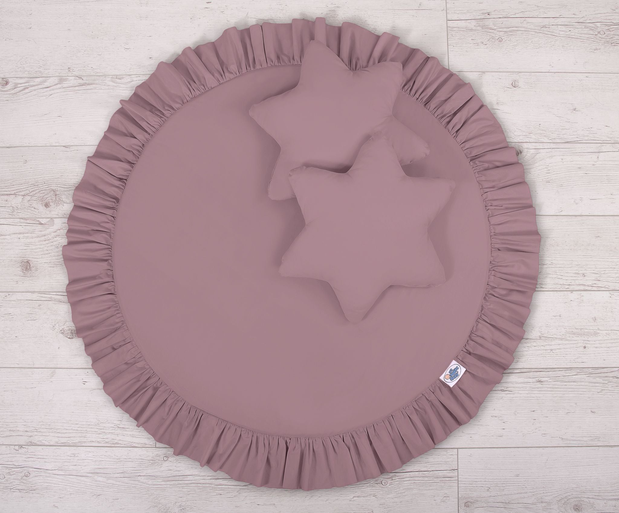 Set: Hanging baldachin for children's room cotton + Floor play mat + pillows - pastel violet