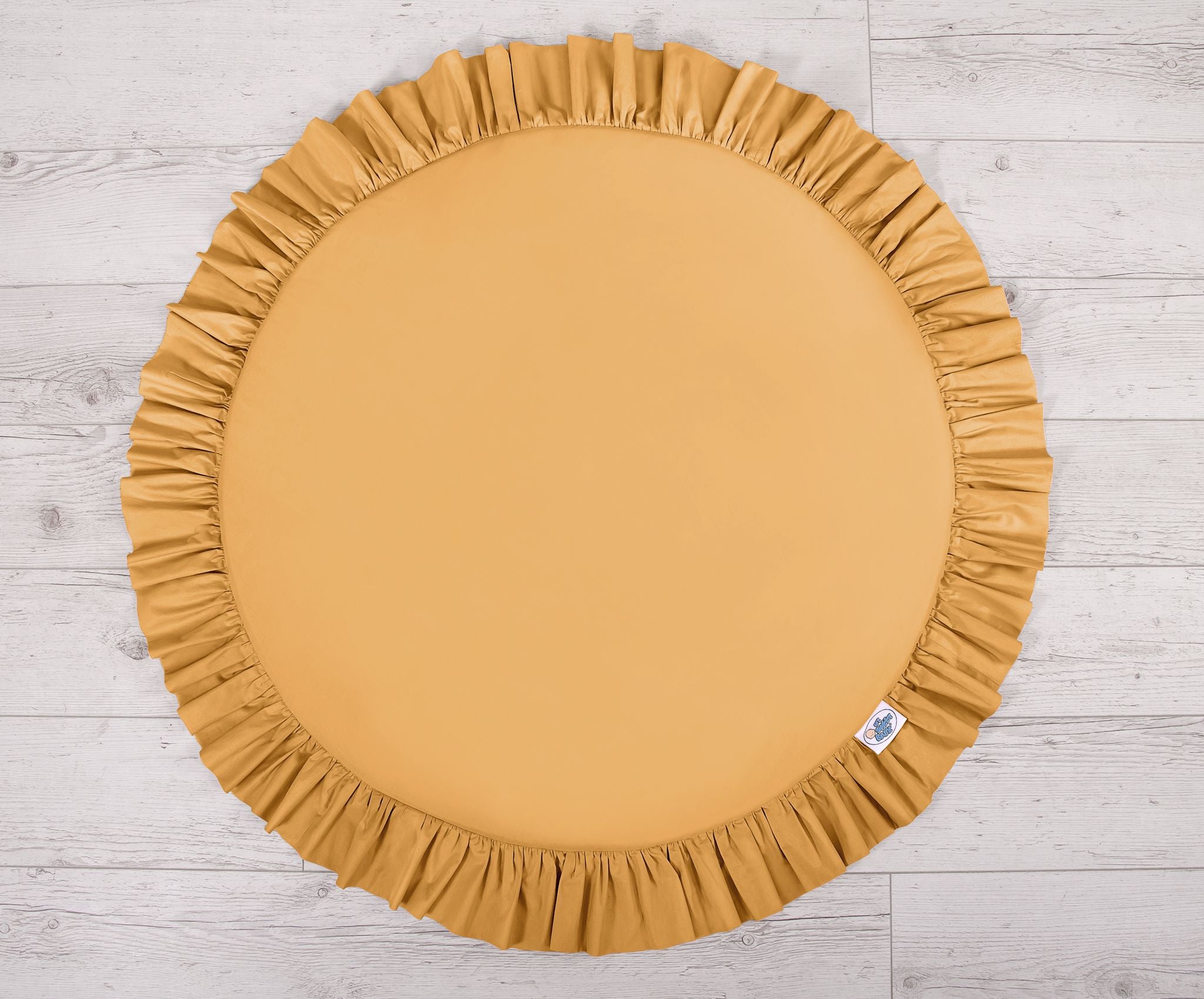 Set: Hanging baldachin for children's room cotton + Floor play mat + pillows - honey yellow
