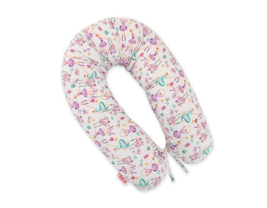 Cotton  pillowcase for pregnancy pillow Longer - Ballerinas lilac