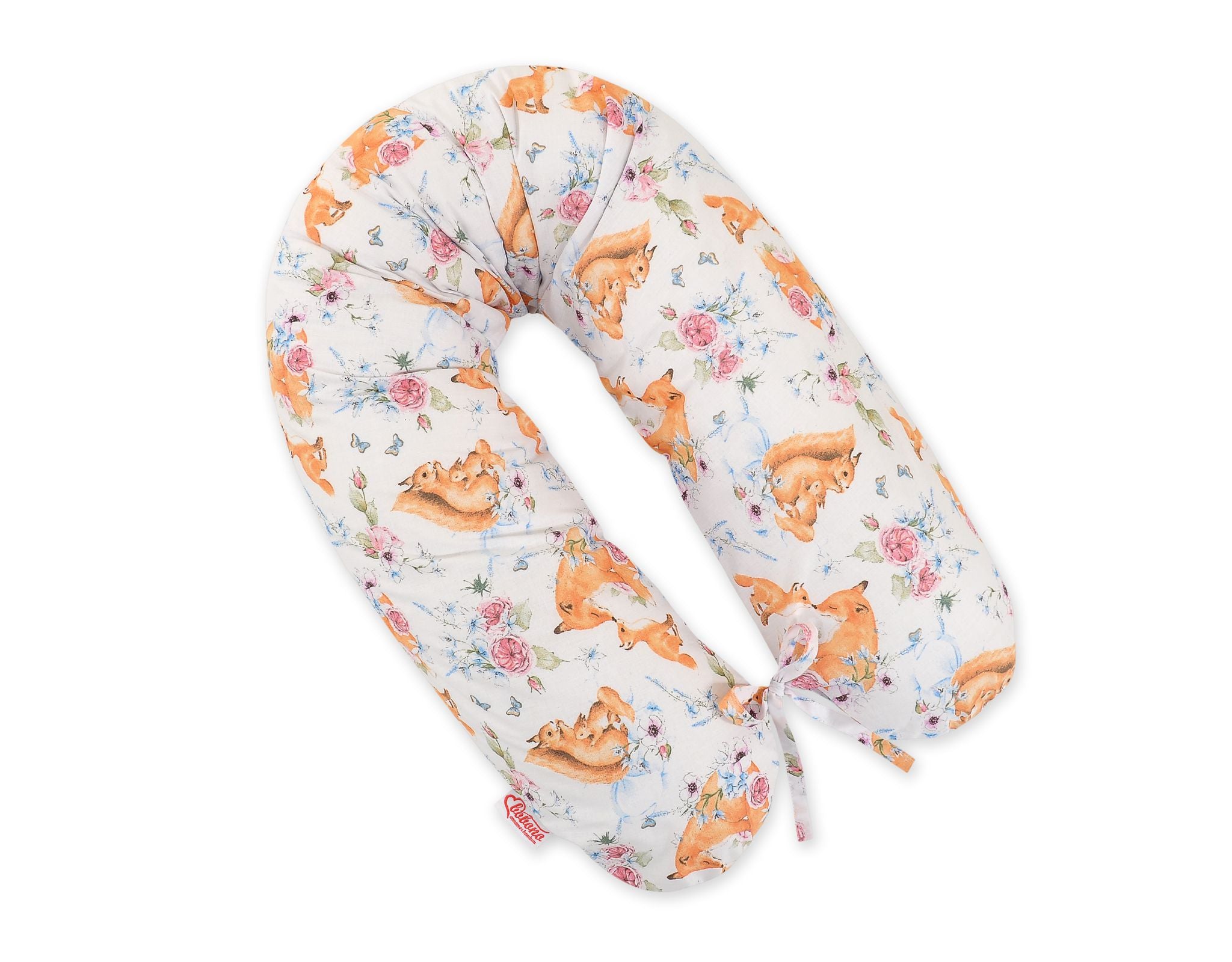 Cotton  pillowcase for pregnancy pillow Longer - Foxes and sqiurrels